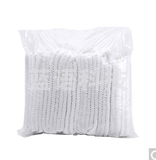 百舸 一次性帽子头套 无纺布帽子条形 防污帽头套 白色100只