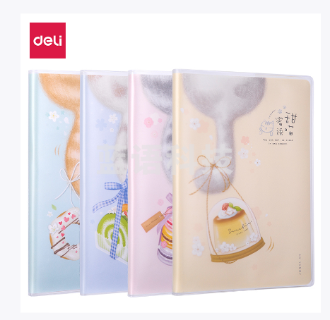 得力T3296胶套本(喵卡龙)(4本一组)