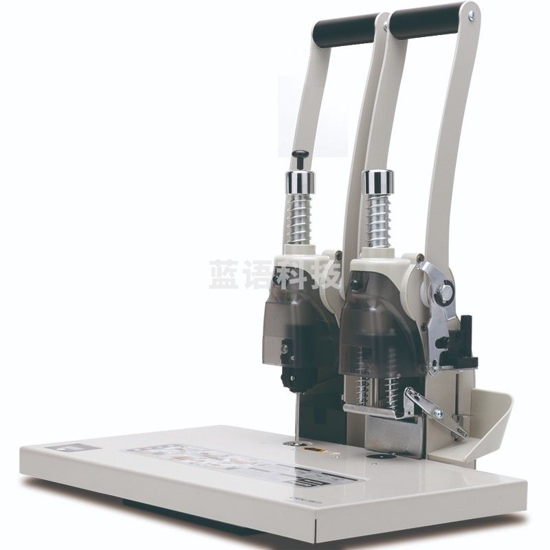 得力3885财务凭证装订机(灰)(台)省力型单据打孔机 财务凭证装订机 自动断电保护