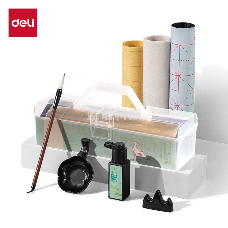 得力DF517东方文彩学生文房套装10件套(绿)(盒)