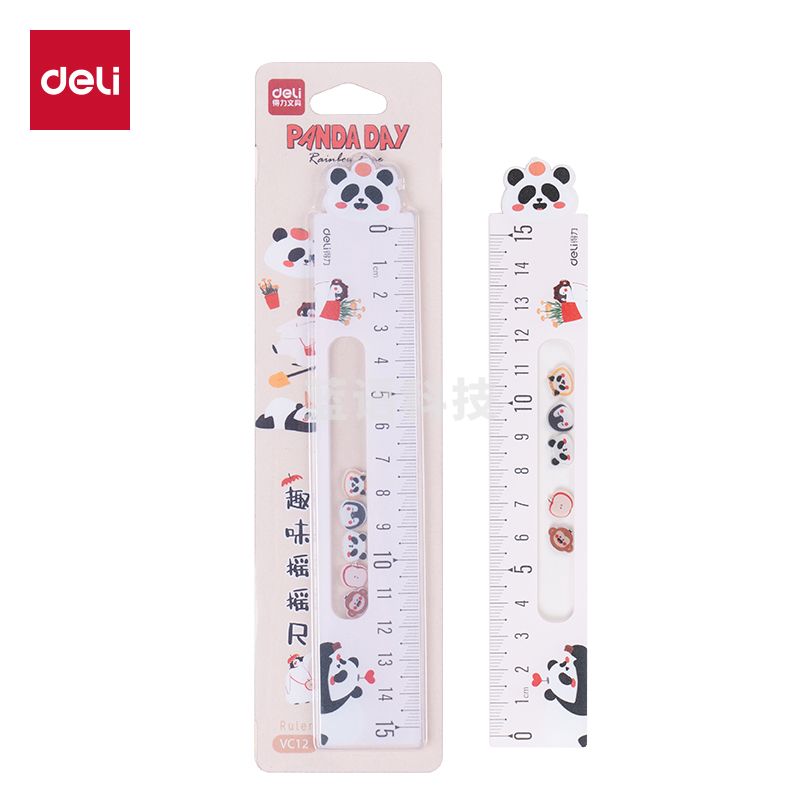 得力VC12摇摇直尺15cm(米色)(把)