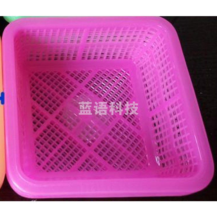 塑料筛子小四方篮子分类篮收纳小筐摔不坏正方形洗菜筛滴水箩 20*20*7厘米加厚款