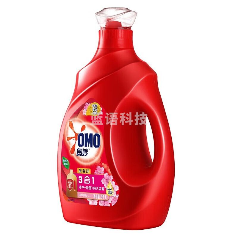 奥妙(OMO)3合1洗衣液淡雅樱花3kg*4瓶整箱装 含金纺洗衣液 去渍洗衣液
