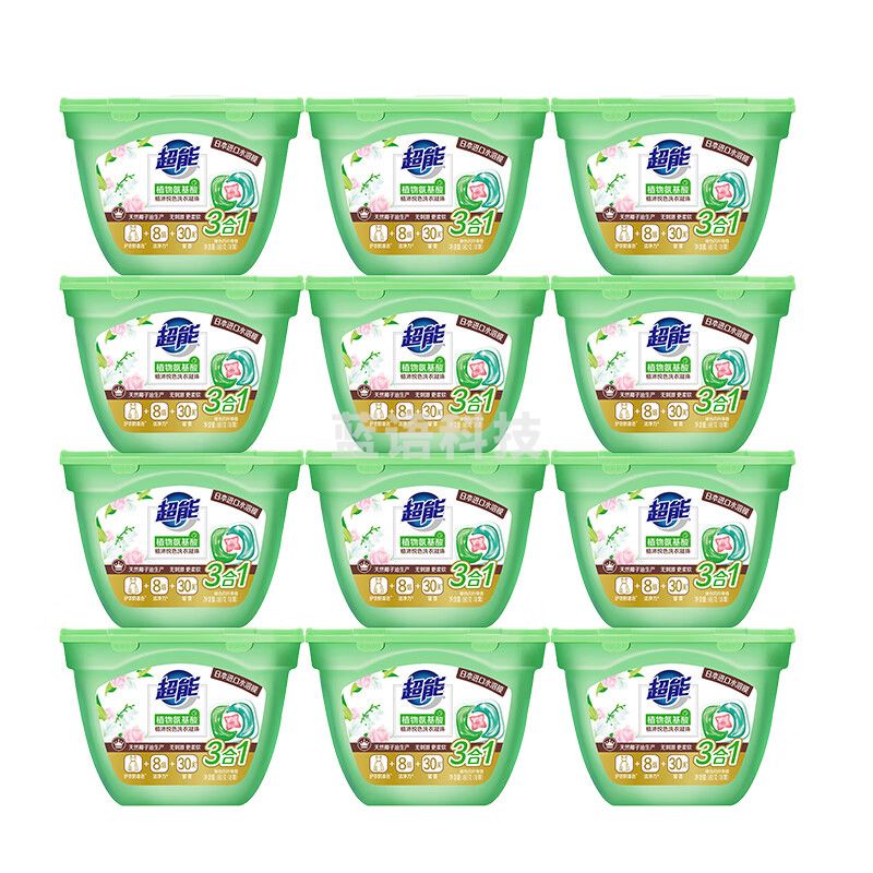 超能植沐悦色洗衣凝珠三腔 8倍洁净力180g(18颗)*12盒整箱装