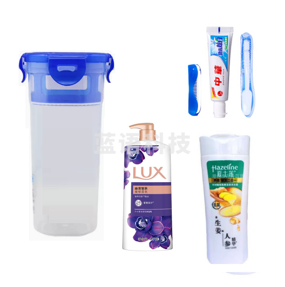 洗漱套装5件套  含牙刷、牙膏、梳子、沐浴乳100g、洗发露100g