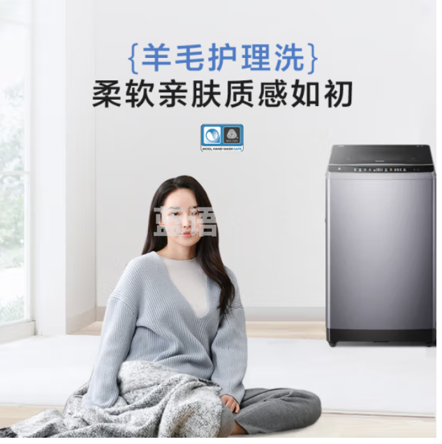 海尔ES100B26mate6波轮洗衣机全自动 双动力防缠绕 10公斤变频 晶彩屏 羊毛洗 集速洗 除螨洗