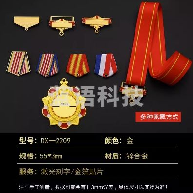 奖章定制定做 花边烤漆02 常规挂头 DX-2209