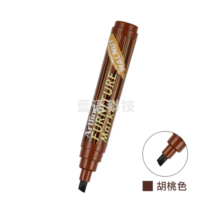 旗牌（Shachihata）Artline 木质家具木纹笔除旧翻新瑕疵划痕修补修复笔 方头 2.0-5.0mm WALNUT胡桃色 EK-95
