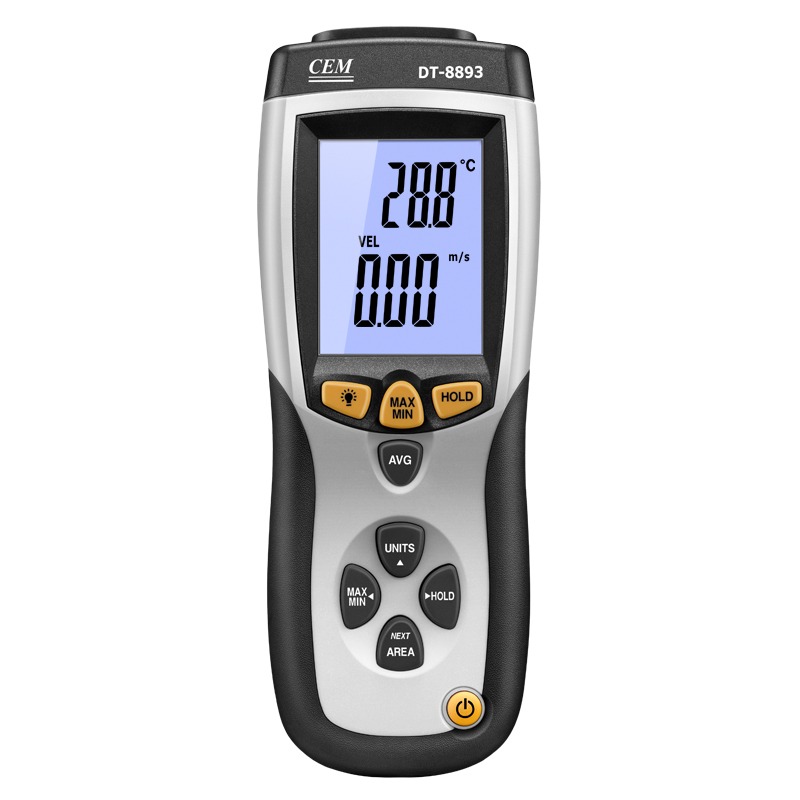 华盛昌（CEM）DT-8893风速仪 专业高精度 风速、风量、风温测量仪 多种风速单位切换 USB 数据传输