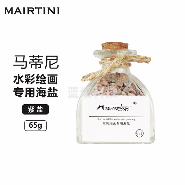 马蒂尼（MAIRITINI）水彩画海盐技法专用雪花冰面星空肌理效果2-5mm粗盐玻璃瓶（紫盐）MGY-032