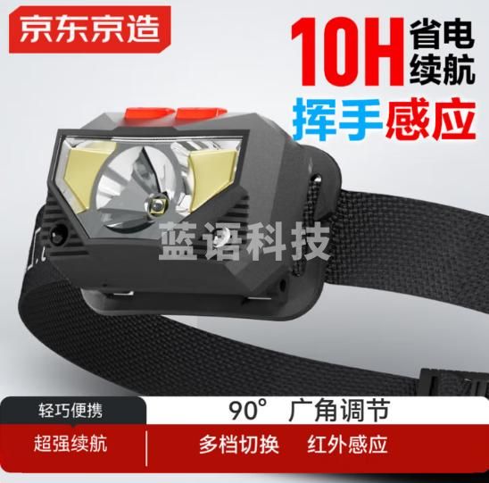 京东京造户外便携头灯可充电强光超亮夜跑钓鱼专用夜钓头戴式照明续航超长