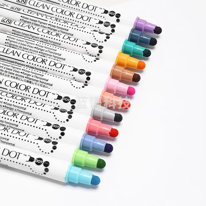 吴竹（KURETAKE）双头点点笔圆点笔单支水彩绘画笔学生圣诞礼物儿童手账书写美术画笔记号笔套装 TC-6100/12V