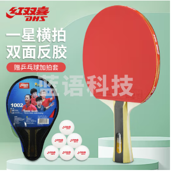 红双喜（DHS）一星级横拍乒乓球拍单拍H1002附拍包+乒乓球