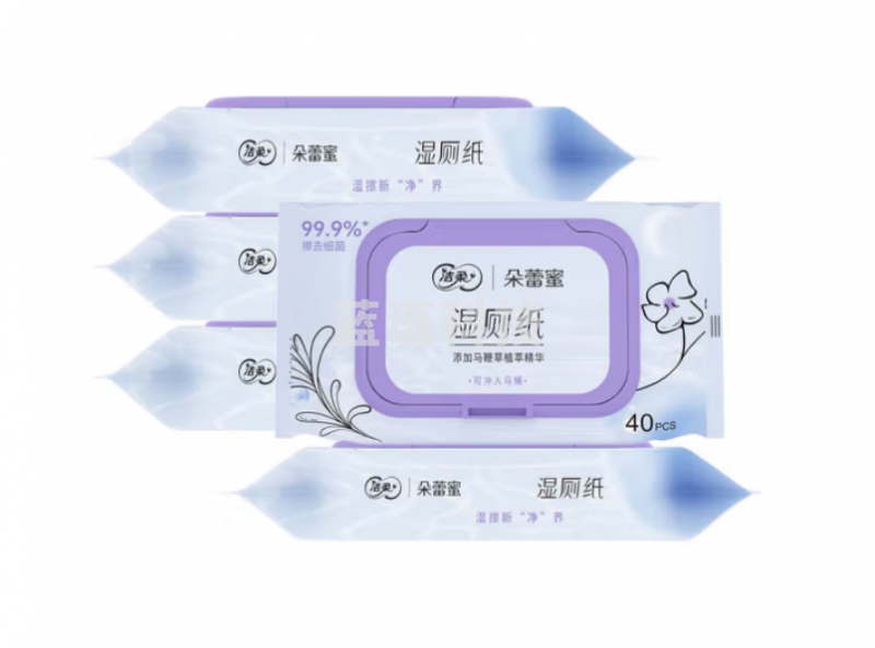 洁柔湿厕纸 朵蕾蜜 99.9%除菌40片*5包 富含马鞭草精华 私处卫生清洁DS001-05E