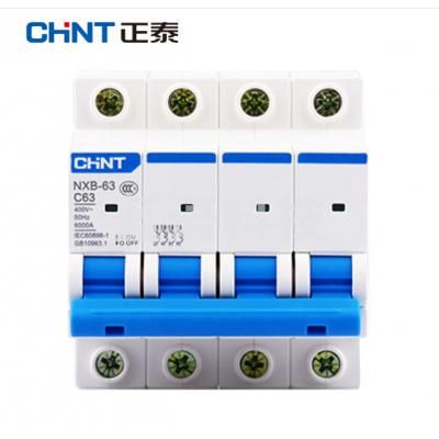 正泰（CHNT）NXB-63-4P-C63 家用空气开关 过载空气开关 DZ47升级款小型断路器 4P 63A
