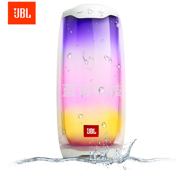JBL PULSE4 音乐脉动四代 便携式蓝牙音箱 全面屏炫彩小音箱+低音炮 桌面音响 超长续航 防水设计 白色