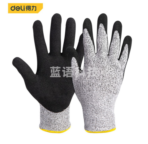 得力DL521041 防切割丁腈涂层手套9.5码(240mm)