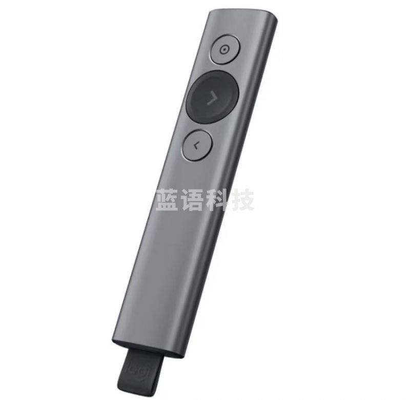 罗技 Spotlight 无线演示器 投影笔 翻页笔 放大聚焦液晶屏可显 (灰色)