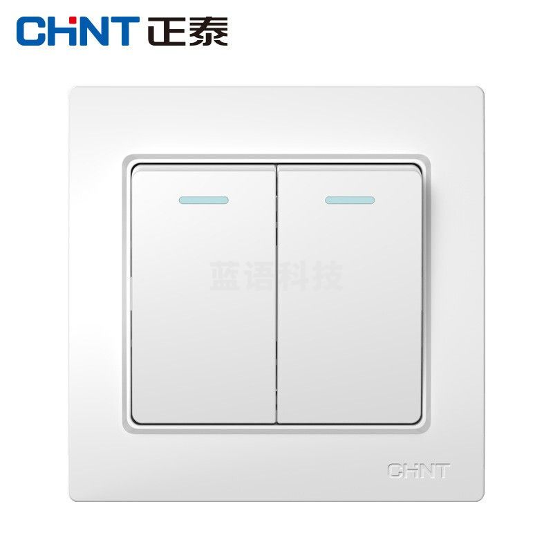 正泰(CHNT) 开关插座面板 86型暗装墙壁 双开双控 86 白色