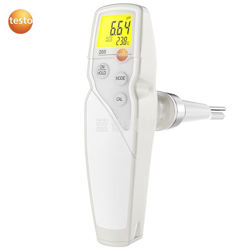 德图 德国testo205浸入式食品pH计温度计数显半固体肉类酸碱度测量仪 TESTO-205官方标配