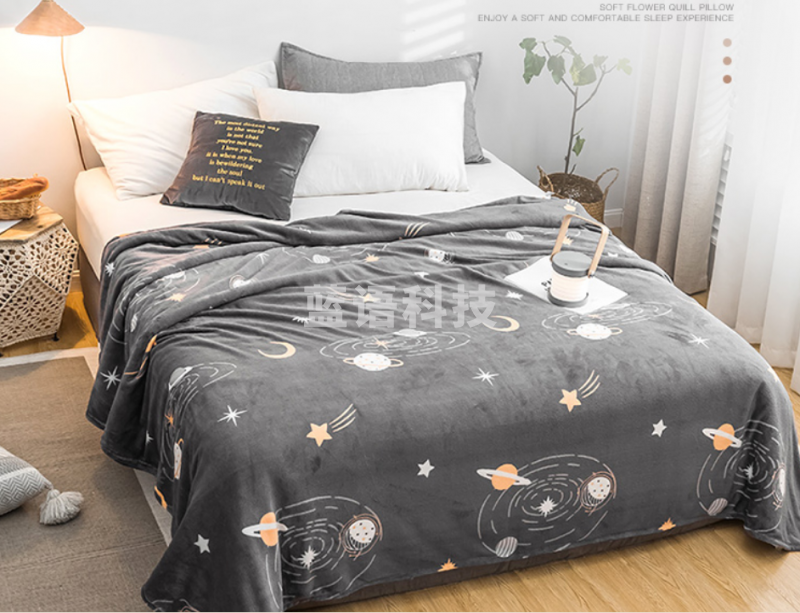 雅鹿·自由自在 加厚法兰绒毛毯 200*230cm浩瀚星空