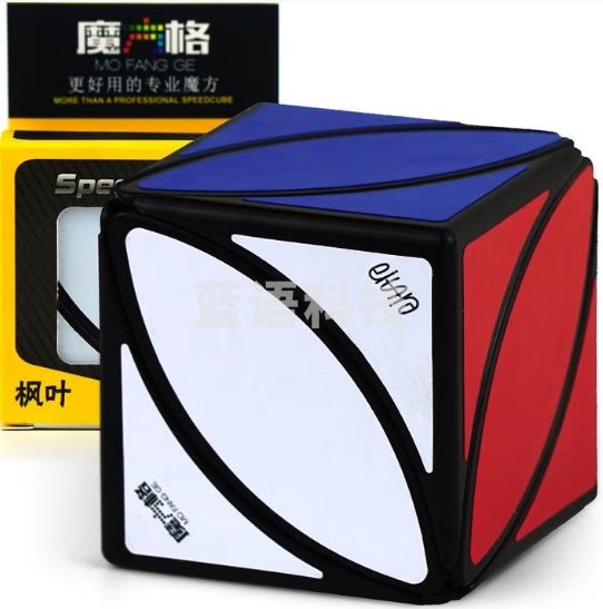 奇艺枫叶魔方 异形不规则比赛专用早教男孩新年礼物顺滑玩具 黑色