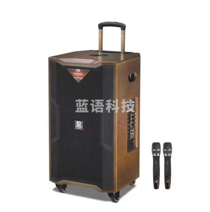 曼龙M-8512S 12寸大功率带话筒重低音户外便携拉杆式音箱