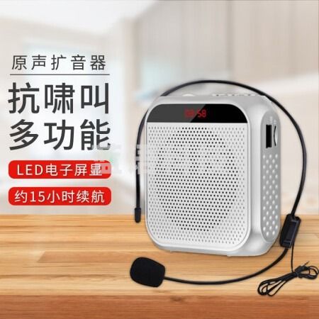 雅兰仕 (EARISE) S19 便携式数码扩音器教师 大功率扩音教学专用导游扩音器 U盘插卡音箱播放器 唱戏机 白色