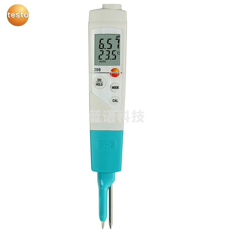 德图testo206PH1/2酸碱度计液体半固体PH计饮料酸奶实验室酸度计测试笔 206pH2标配