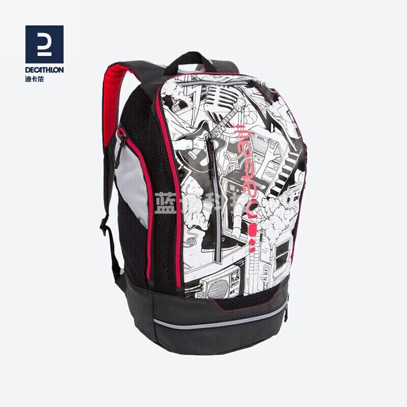 迪卡侬 干湿分离游泳包男背包女防水大容量27L双肩包书包儿童NABD27L黑白涂鸦-2747880