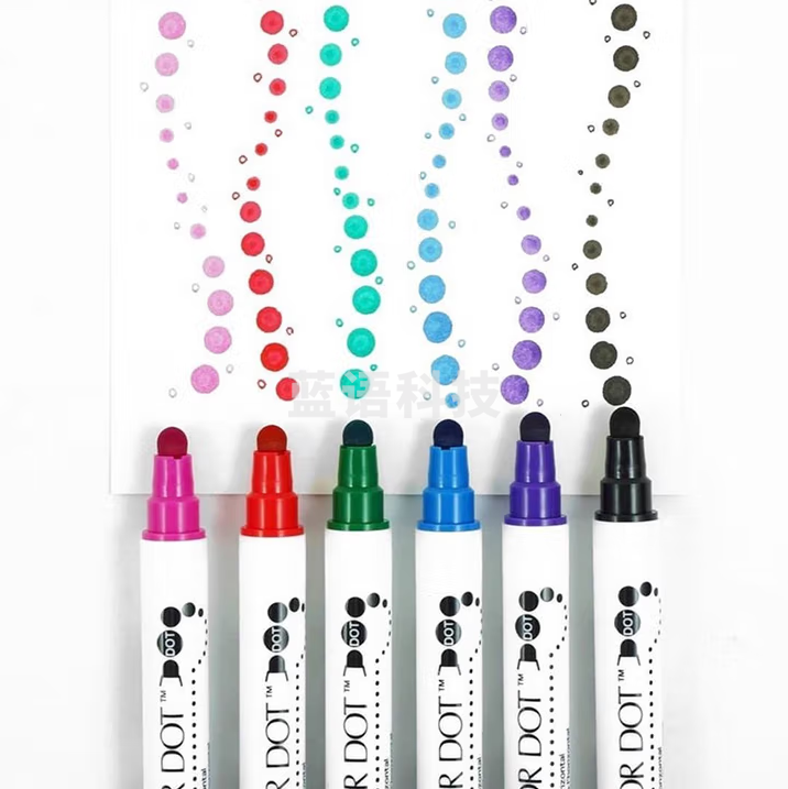 吴竹（KURETAKE）文具大赏进口ZIG圆点笔点点笔新6色套装 TC-6100/6V