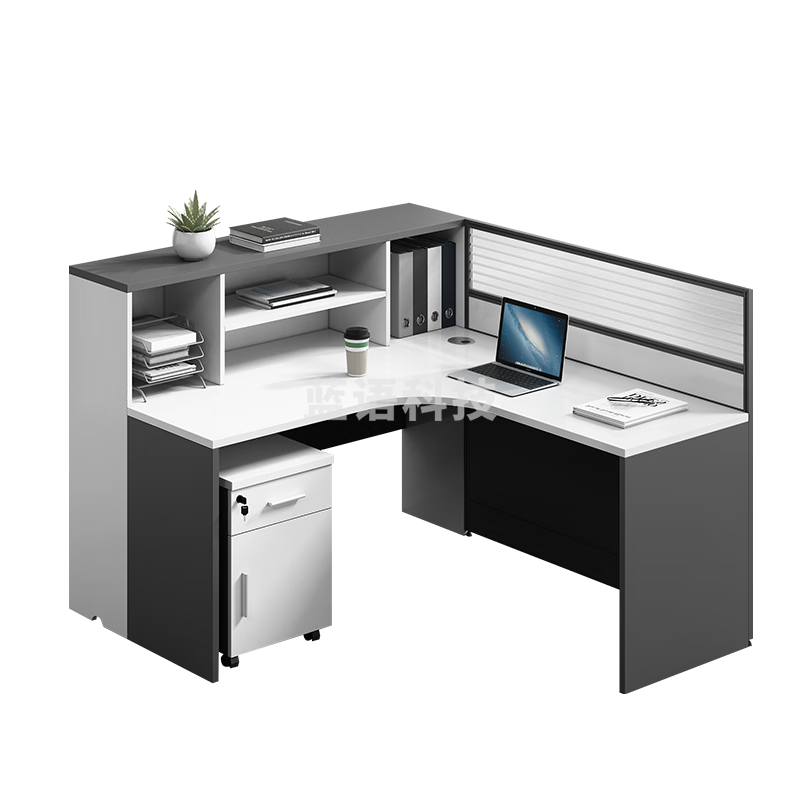 美轩戈职员办公桌子 工位屏风隔断办公桌椅组合简约现代办公室卡座 MXG/409 F型 三人位含柜