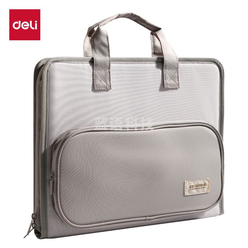 得力PM339趣存系列布质7格横式风琴包(灰)(个)