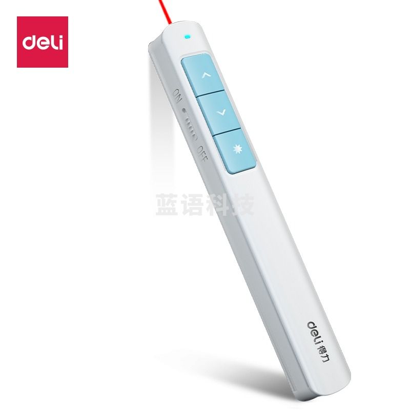 得力(deli) 红光充电款激光翻页笔 蓝色 2808L