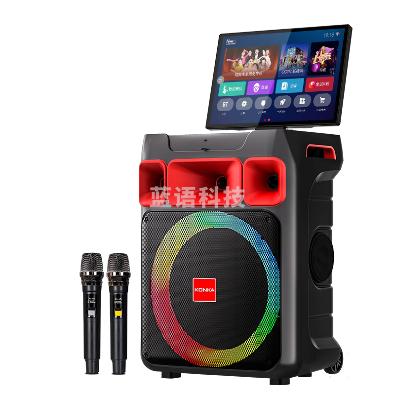康佳（KONKA）KS33 家庭KTV音响套装户外广场舞音响带显示屏家用唱歌 K歌卡拉ok音箱网络点歌机一体机