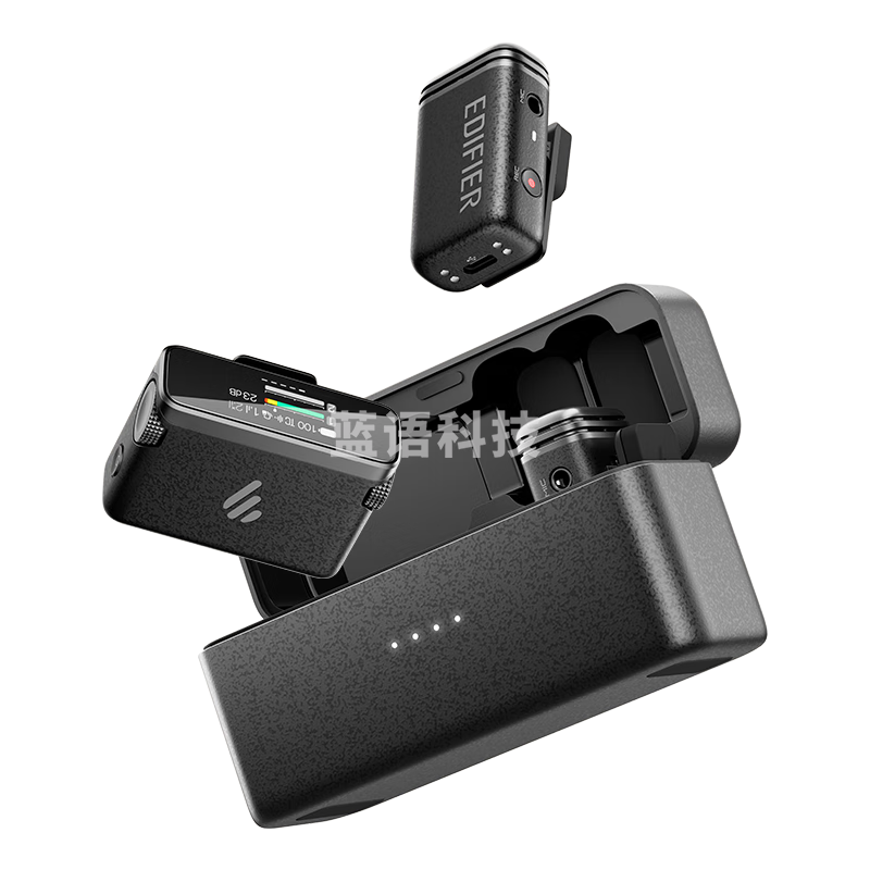 漫步者（EDIFIER）NeoMic Go 领夹式无线麦克风 一拖二 主动降噪 即时快充 专业相机手机采访vlog直播录音收音麦克风