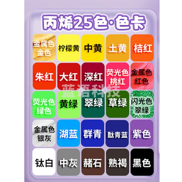 美邦祈富 丙烯颜料小盒装套装挤压式diy手绘鞋子无毒防水防晒 25色15ml 基础套装