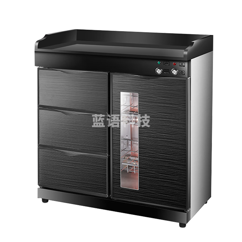 喜莱盛商用茶水消毒柜碗柜保洁柜 餐饮火锅店消毒碗柜抽屉双门配餐柜大理石台面ZTP280-Q5