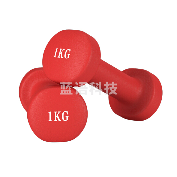 浸塑哑铃 方头款红色1对2kg