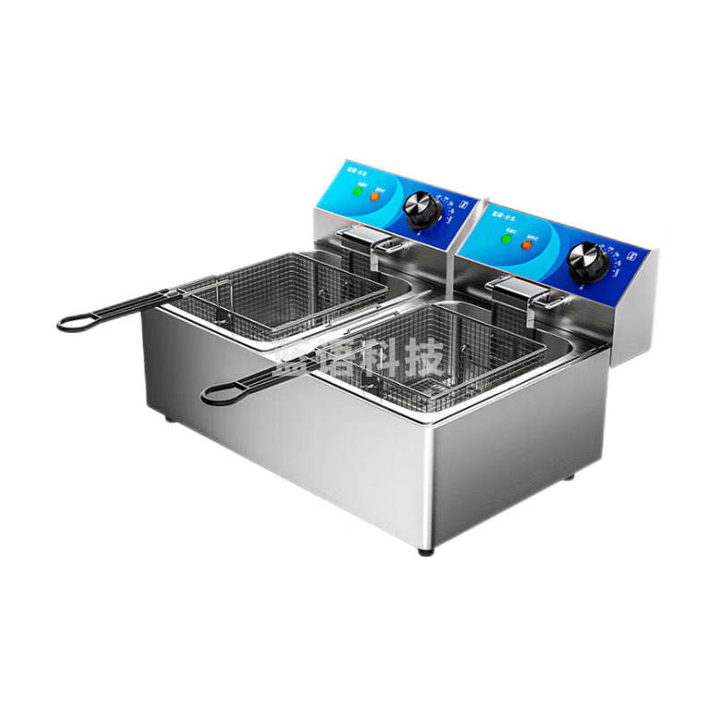 东贝(Donper)电炸炉油炸锅商用小型双缸10升电炸锅炸串炸鸡翅薯条油条炸机EF-10L-2