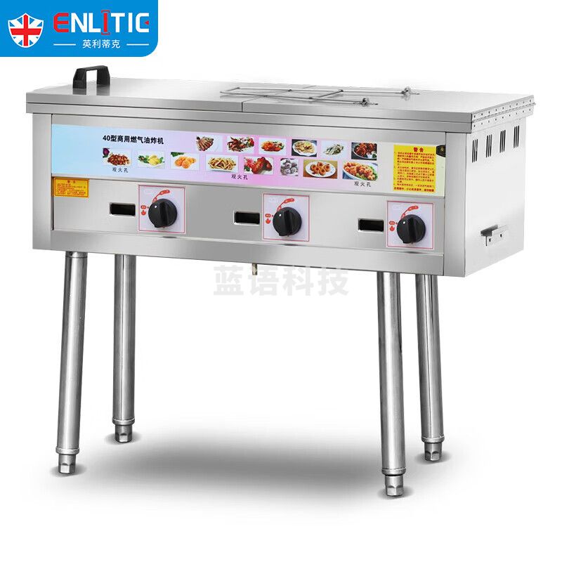 英利蒂克（Enlitic）商用燃气炸炉油炸立式锅摆摊 炸鸡炉 炸薯条油条炸油炸炉 CR-Q40