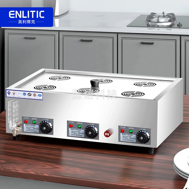 英利蒂克（Enlitic）商用台式蒸包炉早餐店用蒸包子电热蒸小笼包饺子馒头蒸笼电热款 六孔蒸包炉 CR-DHZB6