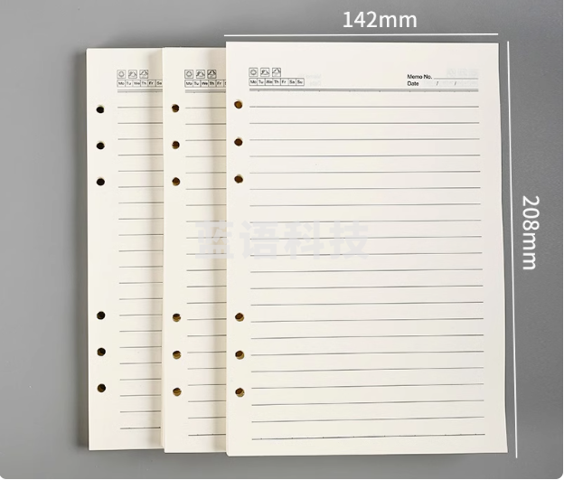 活页笔记本替芯活页芯纸替换芯A5六孔九孔记事本子会议办公