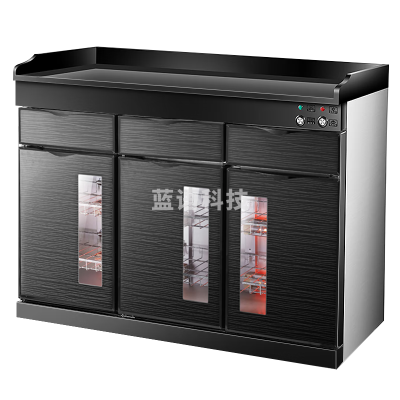 喜莱盛商用茶水消毒柜大理石台面 餐厅火锅店餐具茶杯消毒柜多功能餐边柜三门带抽屉ZTP450-D6