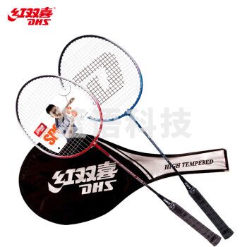 红双喜DHS 羽毛球拍对拍2支装实惠训练双拍208铁合金红蓝情侣对拍