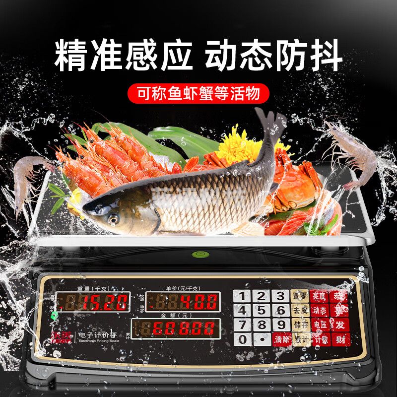 东美（Dongmei）防水电子秤商用高精度台秤计价秤充电电子称公斤秤厨房秤水产海鲜专用称重秤 DJJ002P