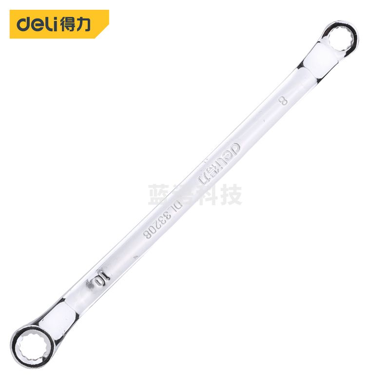 得力DL33208双头梅花扳手 铬钒钢镜面扳手套装 内六花两用敲击板手 双梅花扳手8x10mm