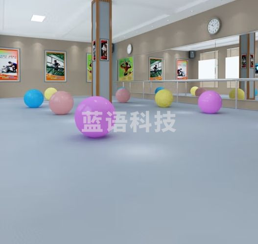 荣彩PVC运动地板革室内羽毛球地胶乒乓球场健身房用pvc地板胶 灰色荔枝纹