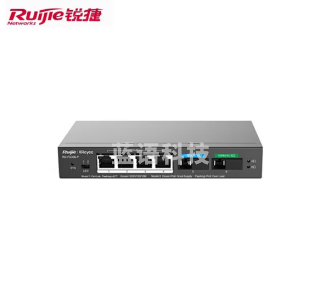 锐捷RG-FS306-P 光纤交换机 全千兆智能 摄像头POE接口 环网传输