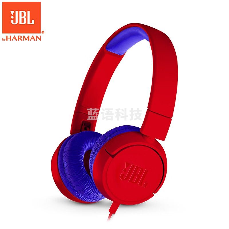 JBL JR300 头戴式学生有线耳机 学习耳机 网课在线教育耳机 低分贝儿童耳机通用苹果小米华为 亮红色